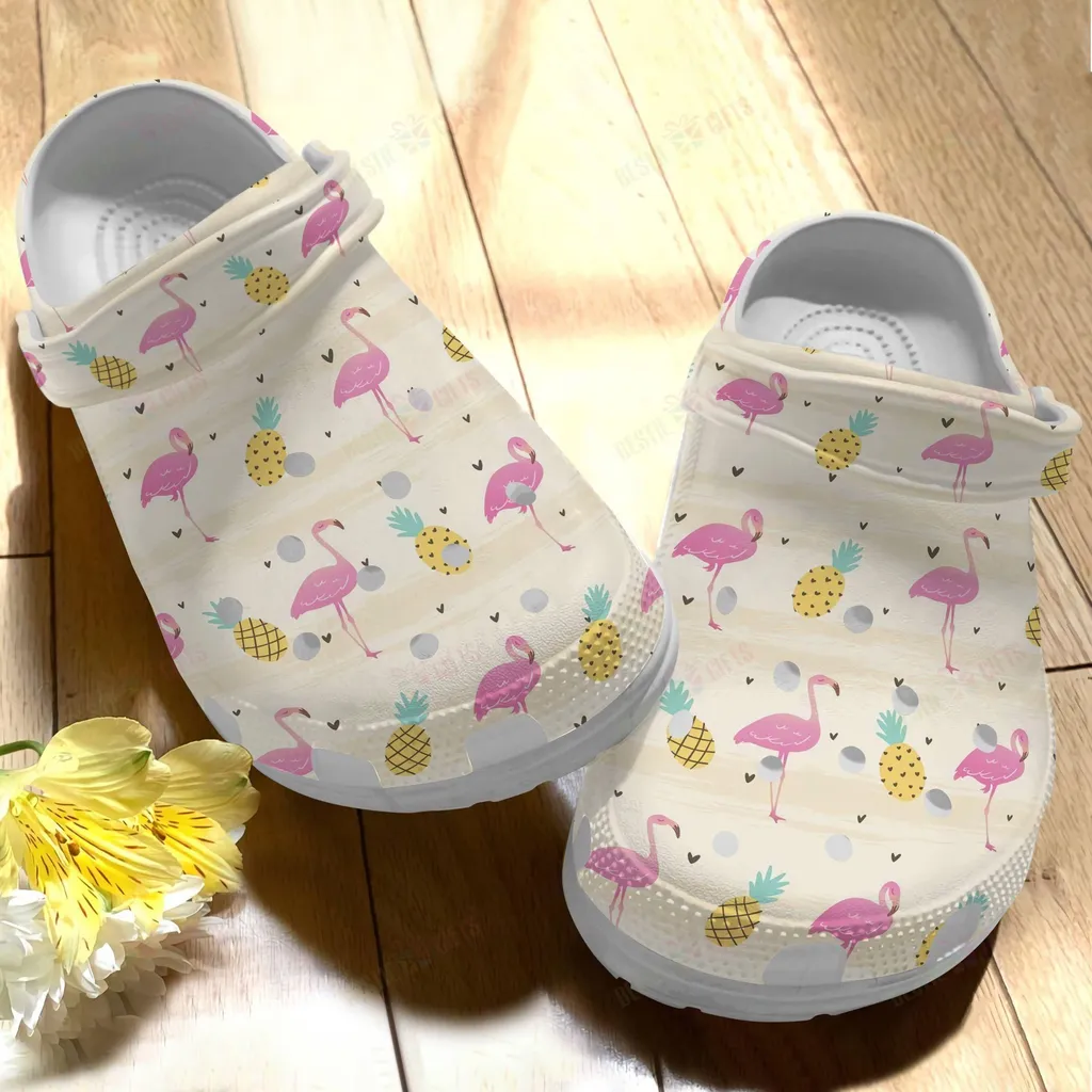 Flamingo Crocs Classic Clog Whitesole Sunshine