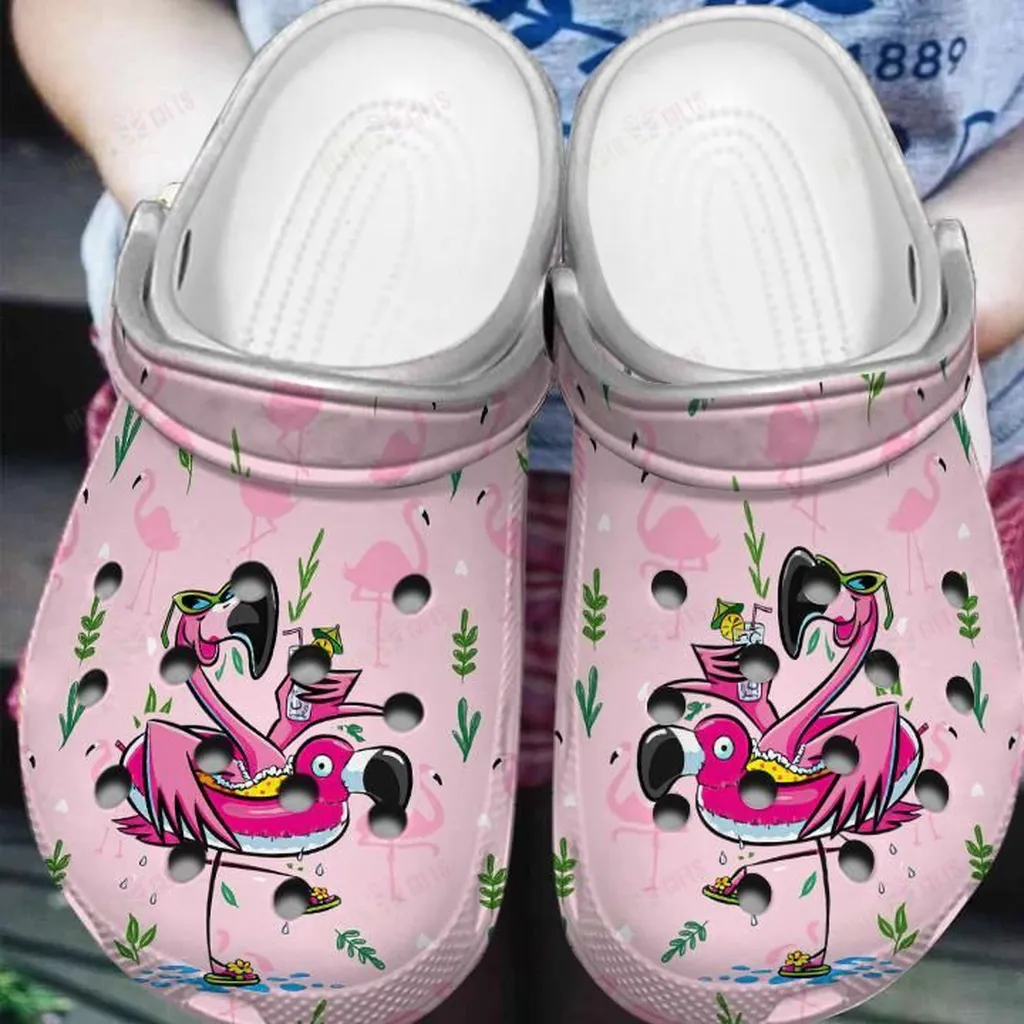 Flamingo Crocs, Personalized Crocs Classic Clogs