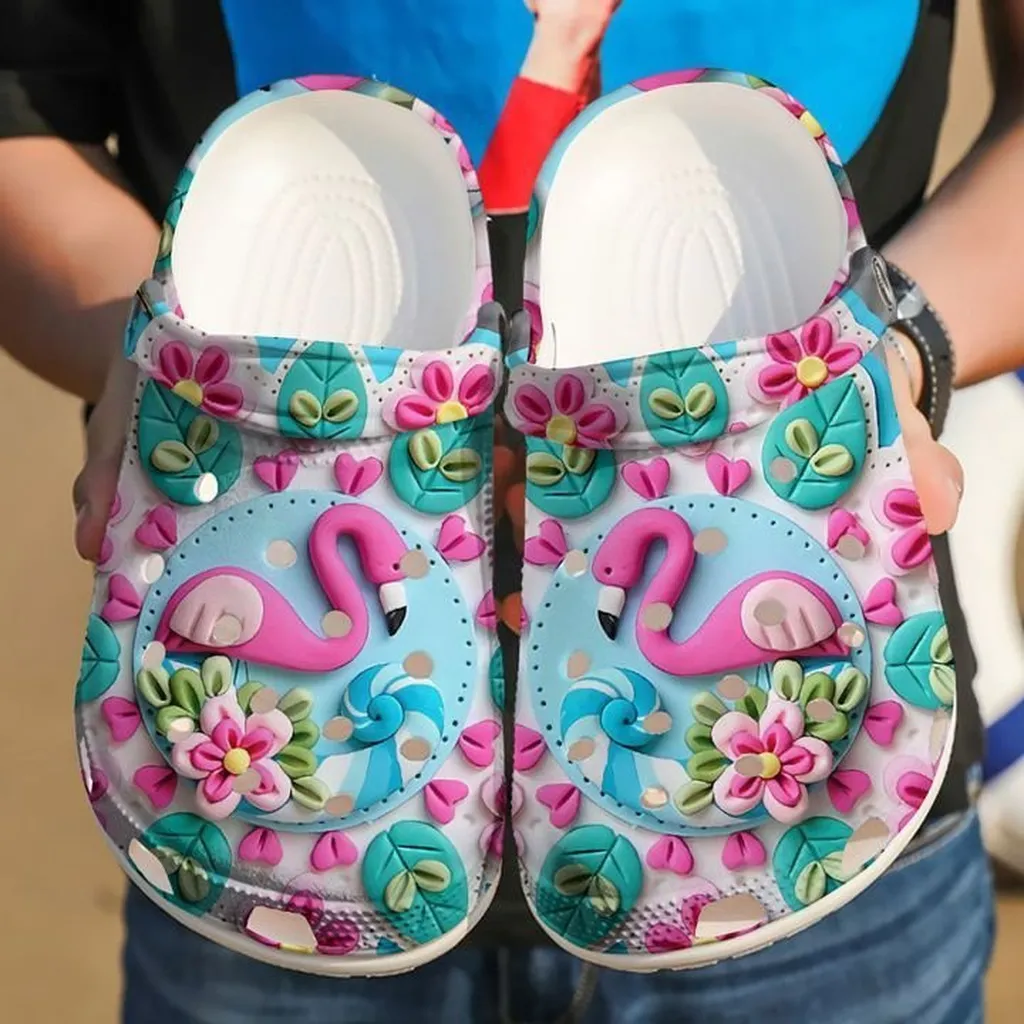 Flamingo Heart Crocs Clog