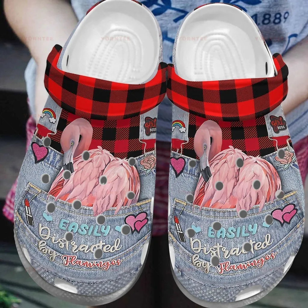 Flamingo In Pocket 6 Gift For Lover Rubber Crocs Clog