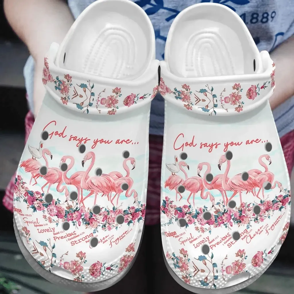 Flamingo Personalized Clog Custom Crocs Comfortablefashion Style Comfortable For Women Men Kid Print 3D Flamingo Flowers