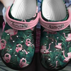 Flamingo Tropical Leaves Hawaii Crocs Rubber Crocs Clog