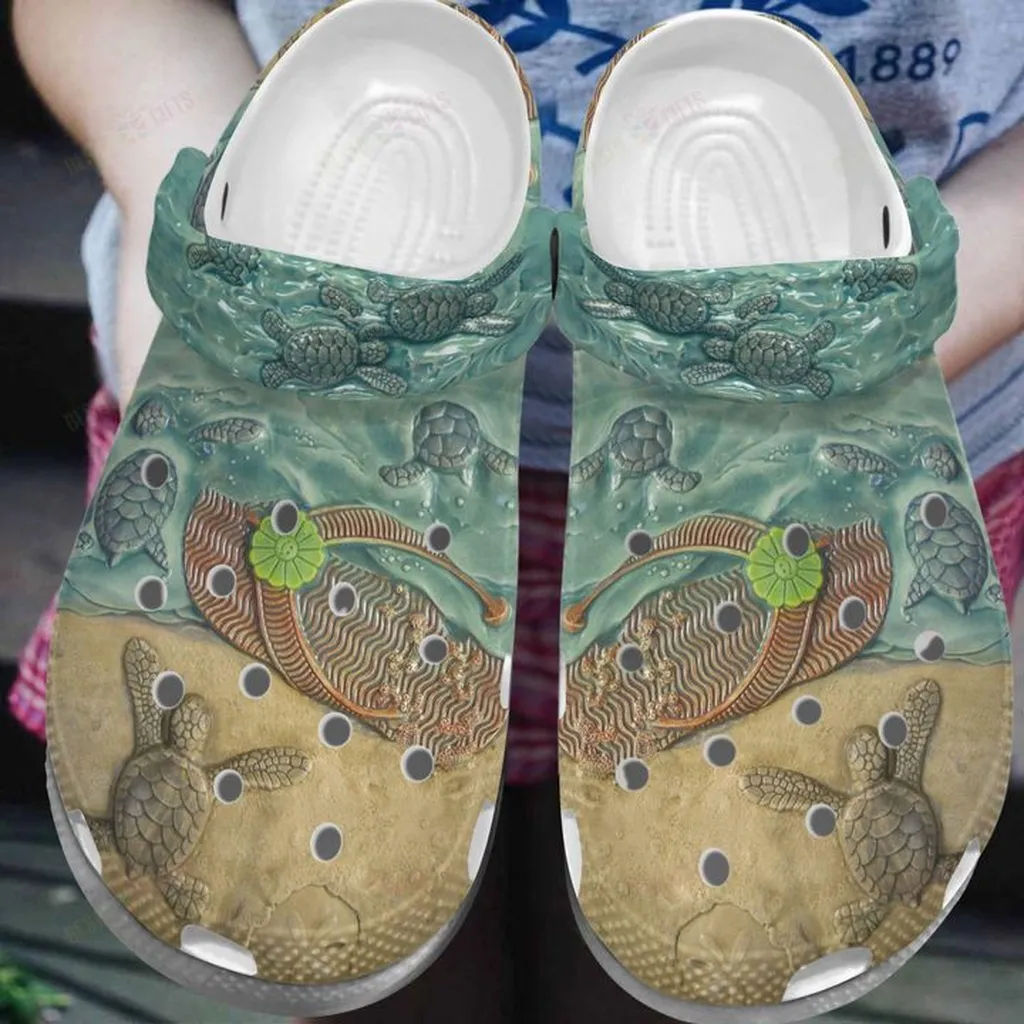 Flip Flops And Turtles Crocs Classic Clogs