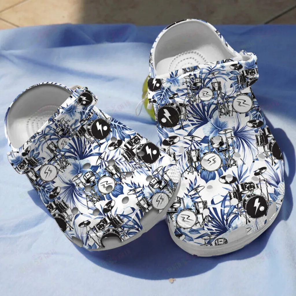 Floral Drum Set Crocs Classic Clogs