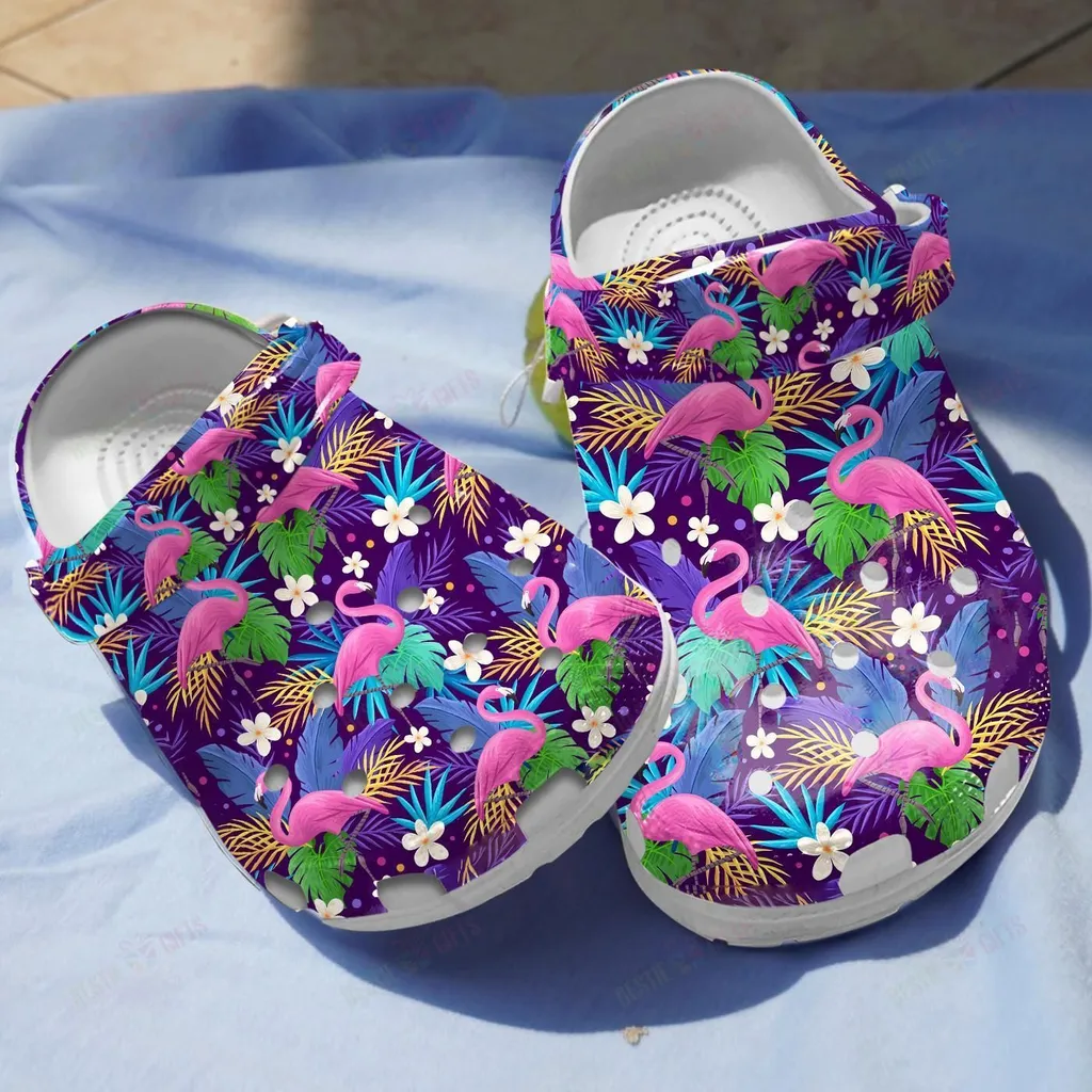 Floral Flamingo Crocs Classic Clogs