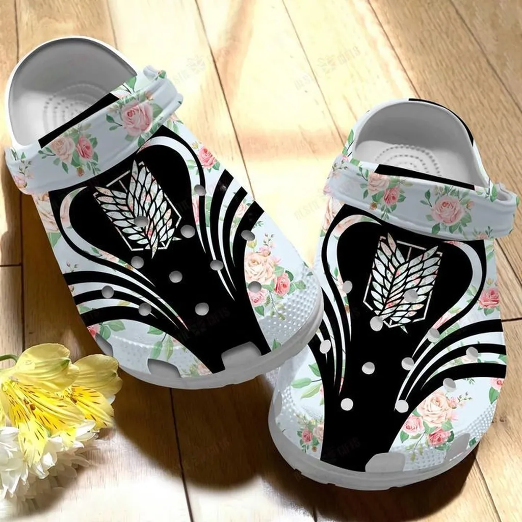 Floral Scouting Legion Crocs, Personalized Crocs Classic Clogs