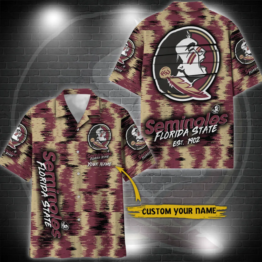 Florida State Seminoles Aloha Hawaiian Shirt Custom Your Name, Sport 3D Shirt, Gift For Fan VPHWA2451152019