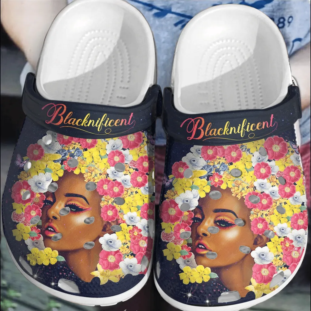 Flower Black Girl Cute Crocs