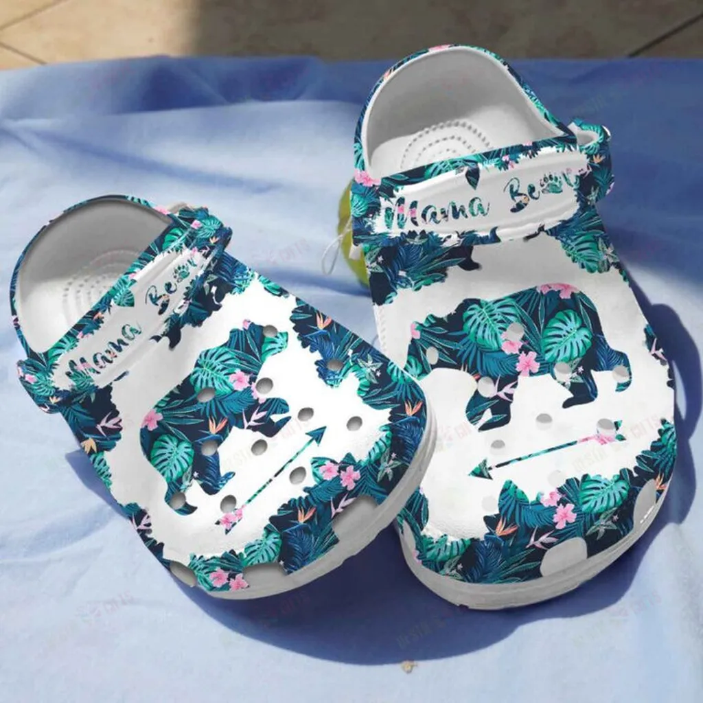 Flower Mama Bear Mothers Day Crocs Classic Clogs