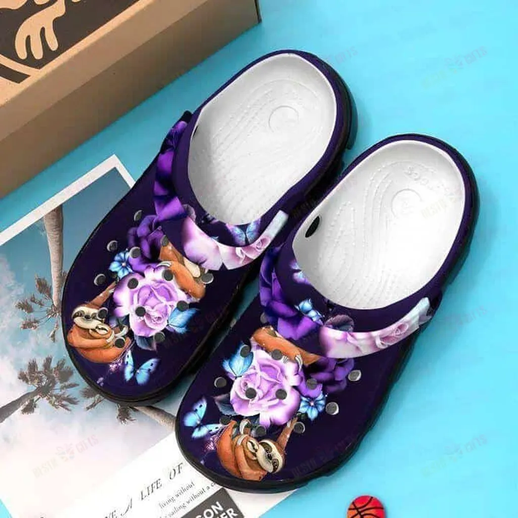 Flower Sloth Crocs Classic Clogs