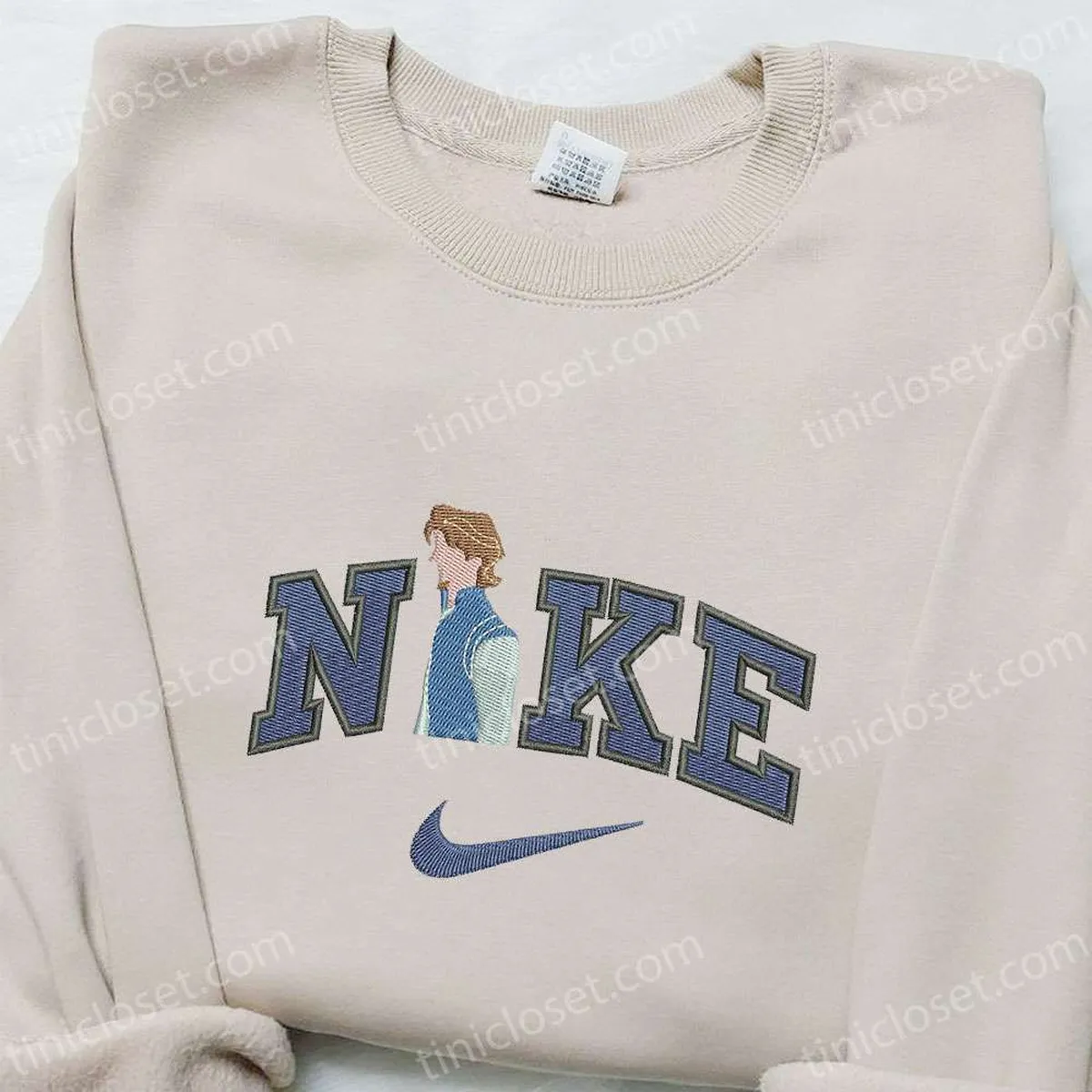 Flynn Rider x Nike Cartoon Embroidered Hoodie, Tangled Embroidered Shirt, Nike Inspired Embroidered Shirt