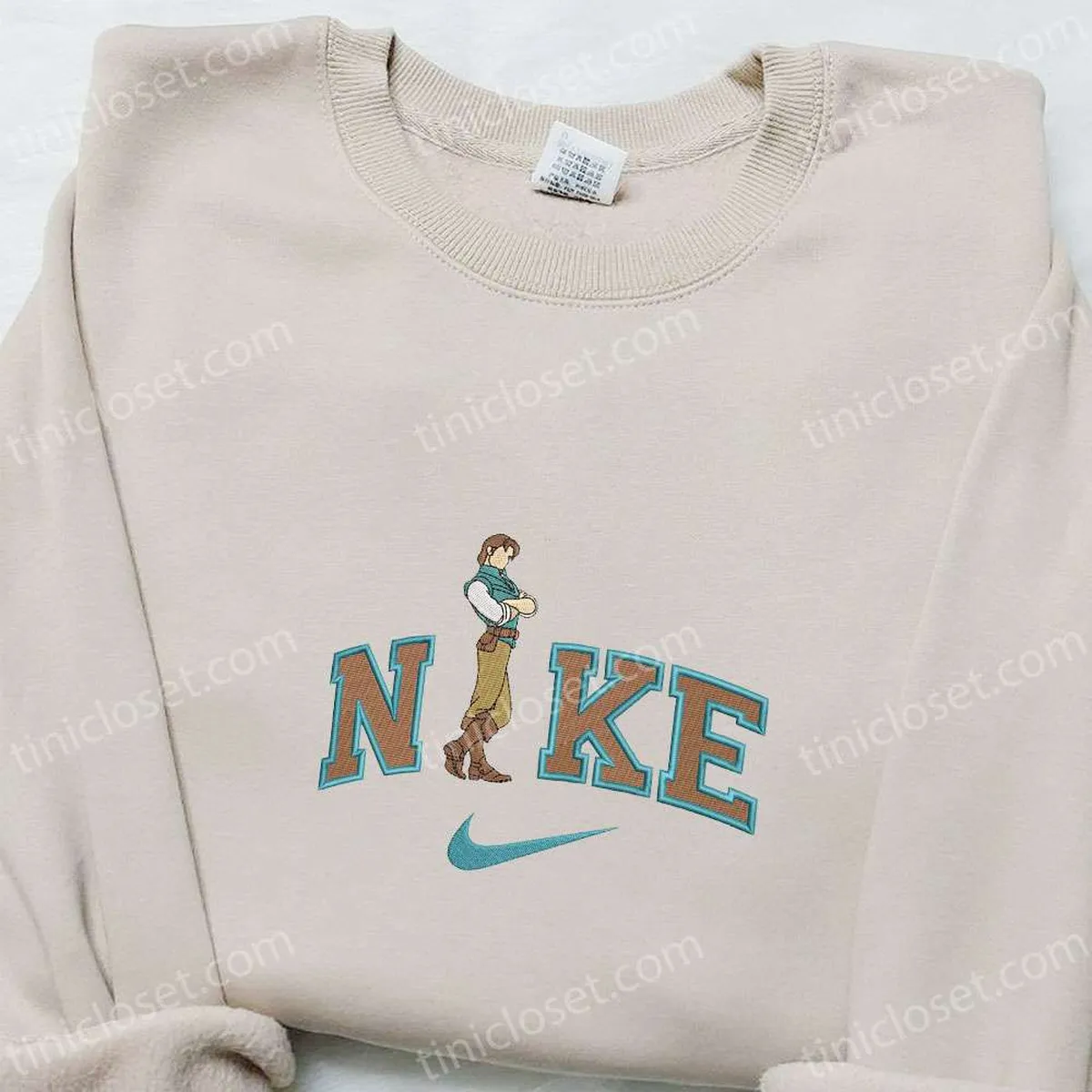 Flynn Rider x Nike Embroidered Shirt, Disney Tangled Embroidered Hoodie, Nike Inspired Embroidered Sweatshirt