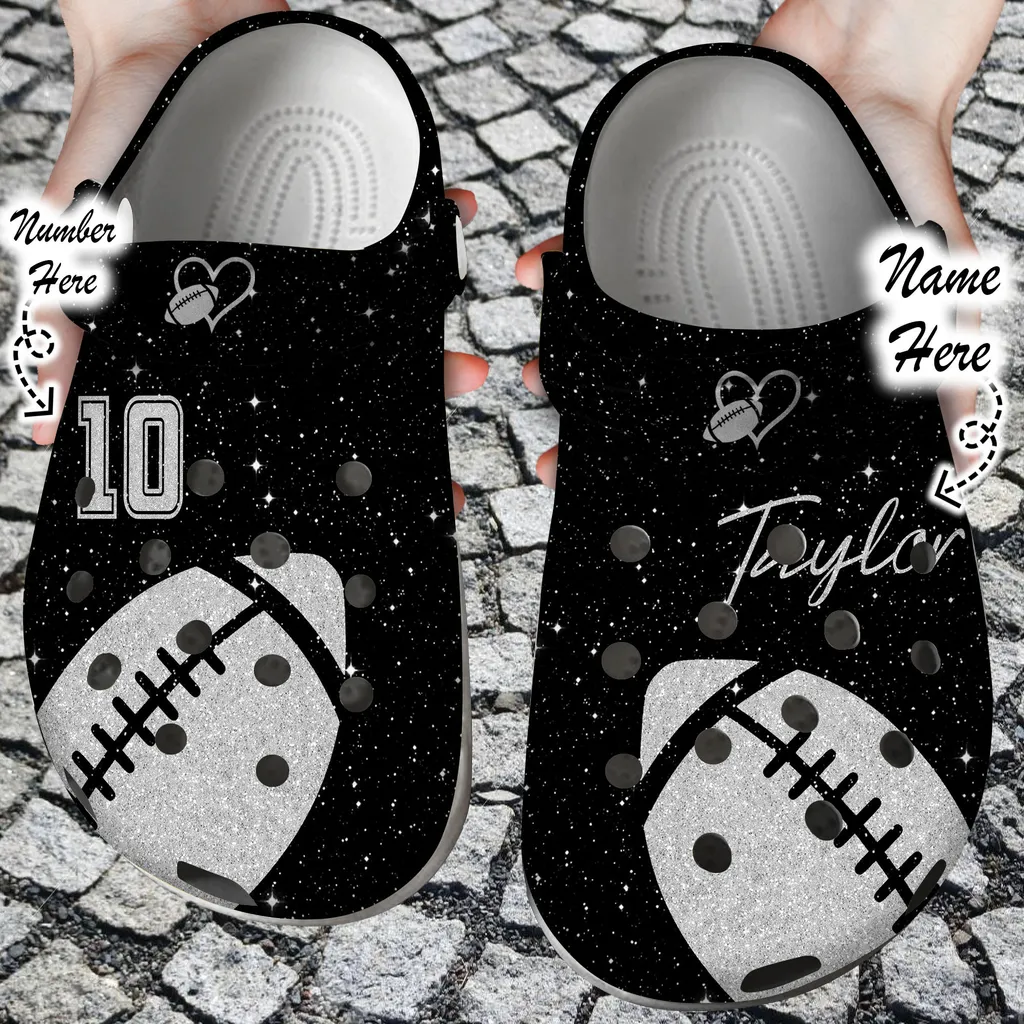 Football Crocs Personalized Football Lovers Colorful Clogs