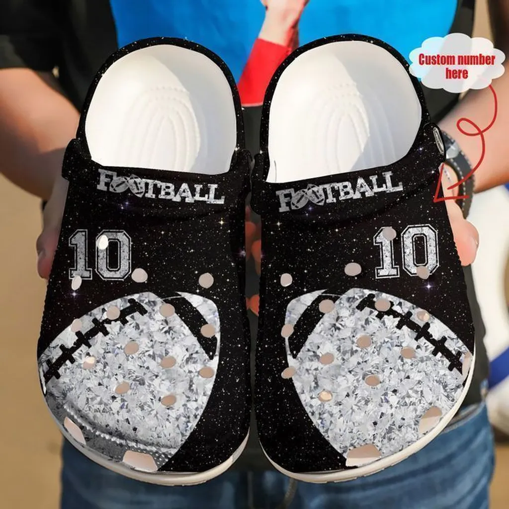 Football Personalized Ball Diamond Crocs Clog