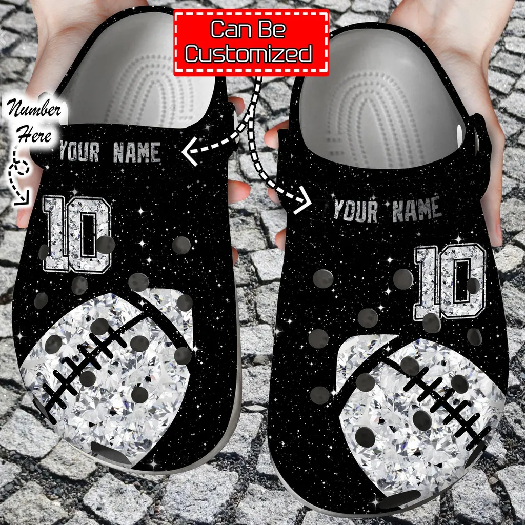 Football Personalized Ball Diamond Crocs Crocs Clog