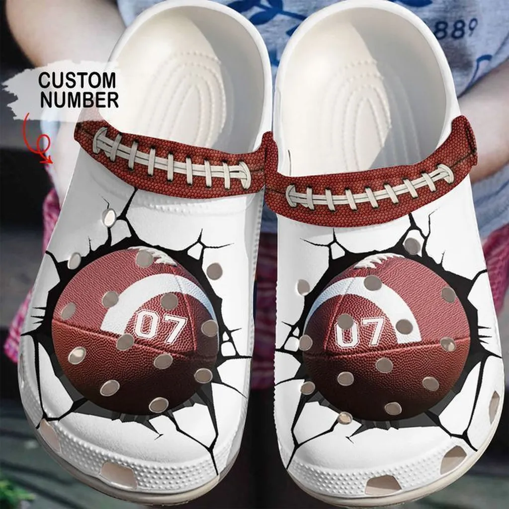 Football Personalized Crack Crocs Clog