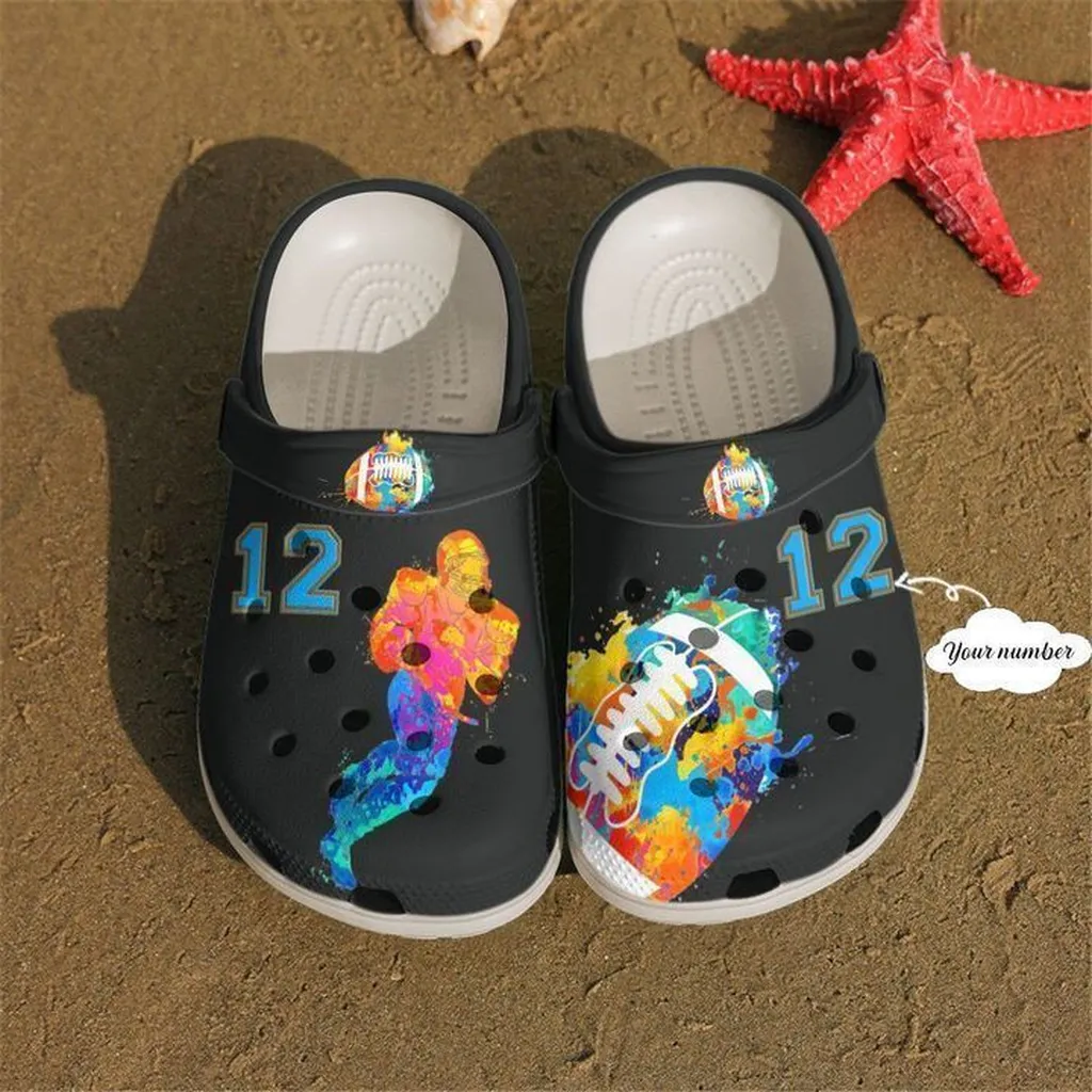 Football Personalized Watercolor Crocs Clog