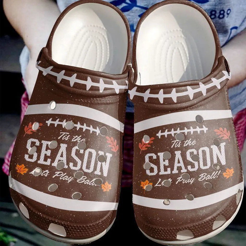 Football Tis The Season Crocs Clog