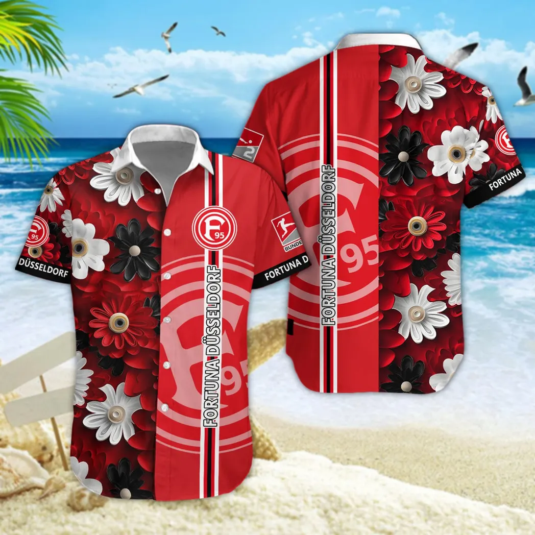 Fortuna Dusseldorf Hawaiian Shirt Style Classic Oversized Hawaiian, Unisex Hawaiian Shirt