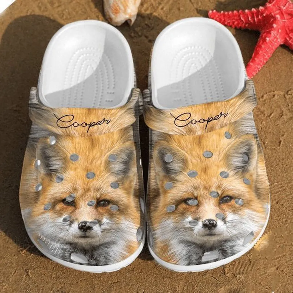 Fox Custom Name Crocs Fox Custom Name Clog Rubber Crocs Clog