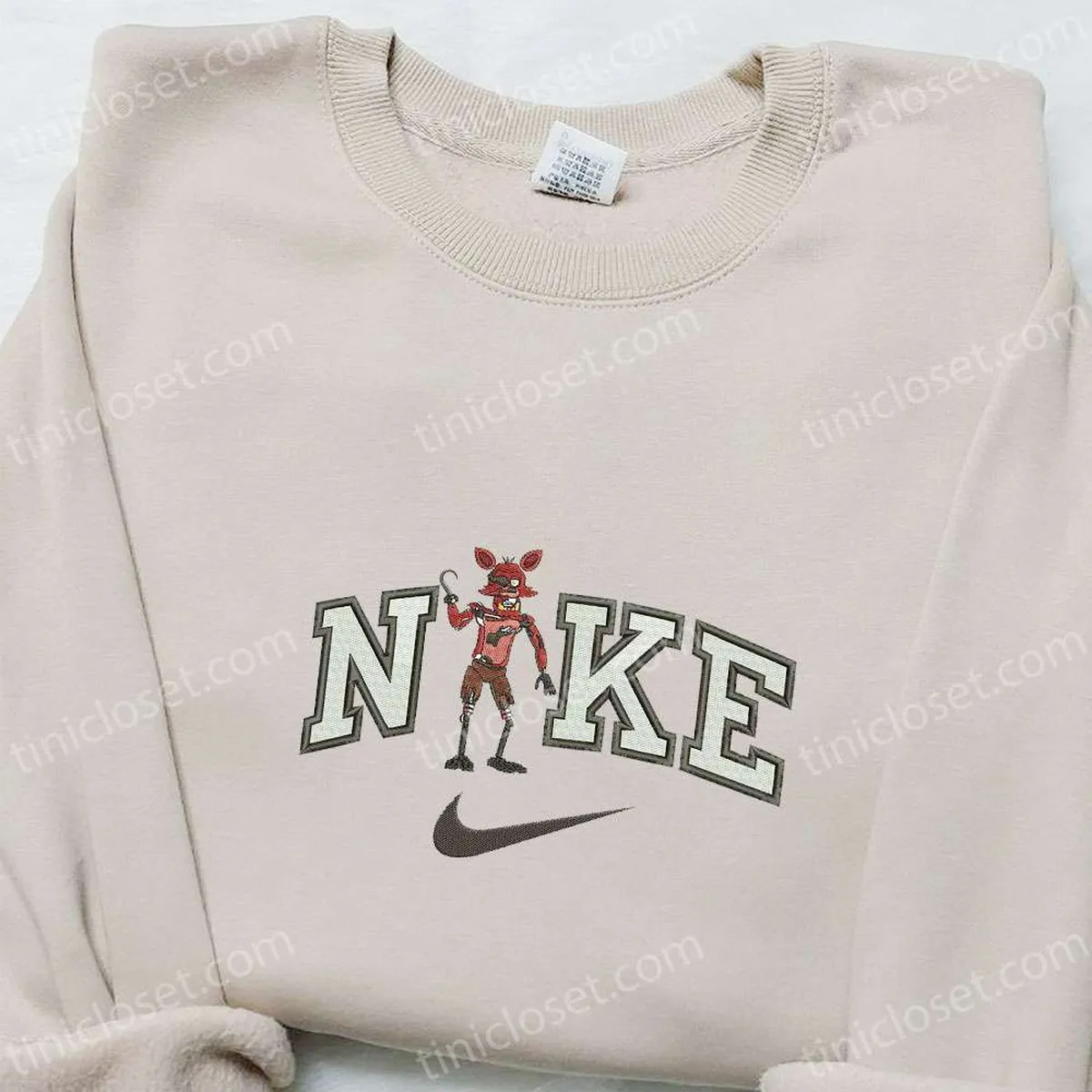 Foxy Five Nights At Freddy? x Nike Embroidered Shirt, Video Game Characters Embroidered Hoodie, Nike Inspired Embroidered Sweatshirt