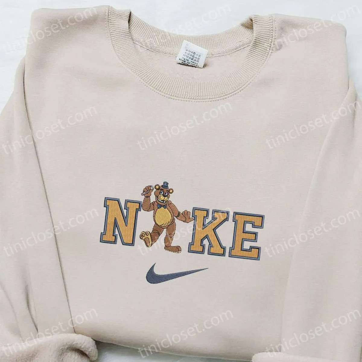 Freddy Fazbear Five Nights At Freddy? x Nike Embroidered Shirt, Video Game Characters Embroidered Hoodie, Nike Inspired Embroidered Sweatshirt