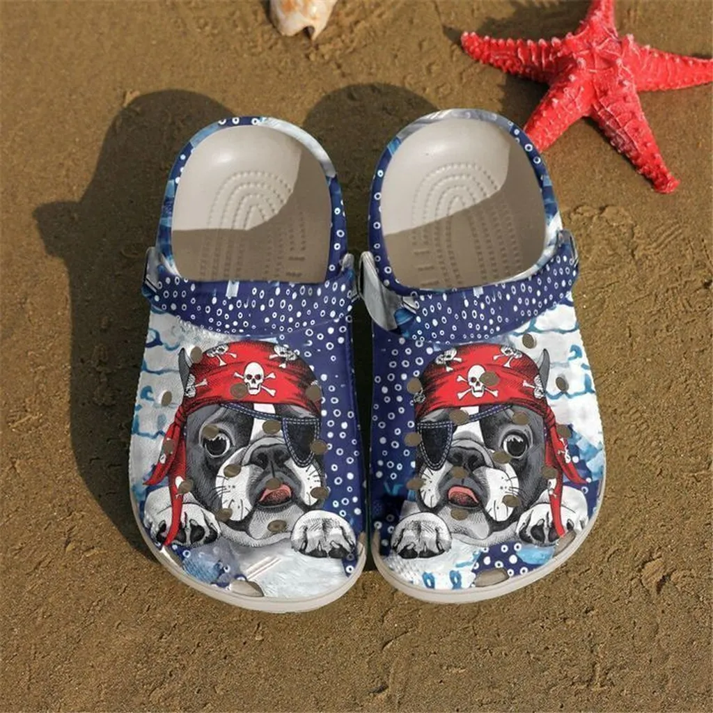 Frenchie Pirate Crocs Classic Clogs