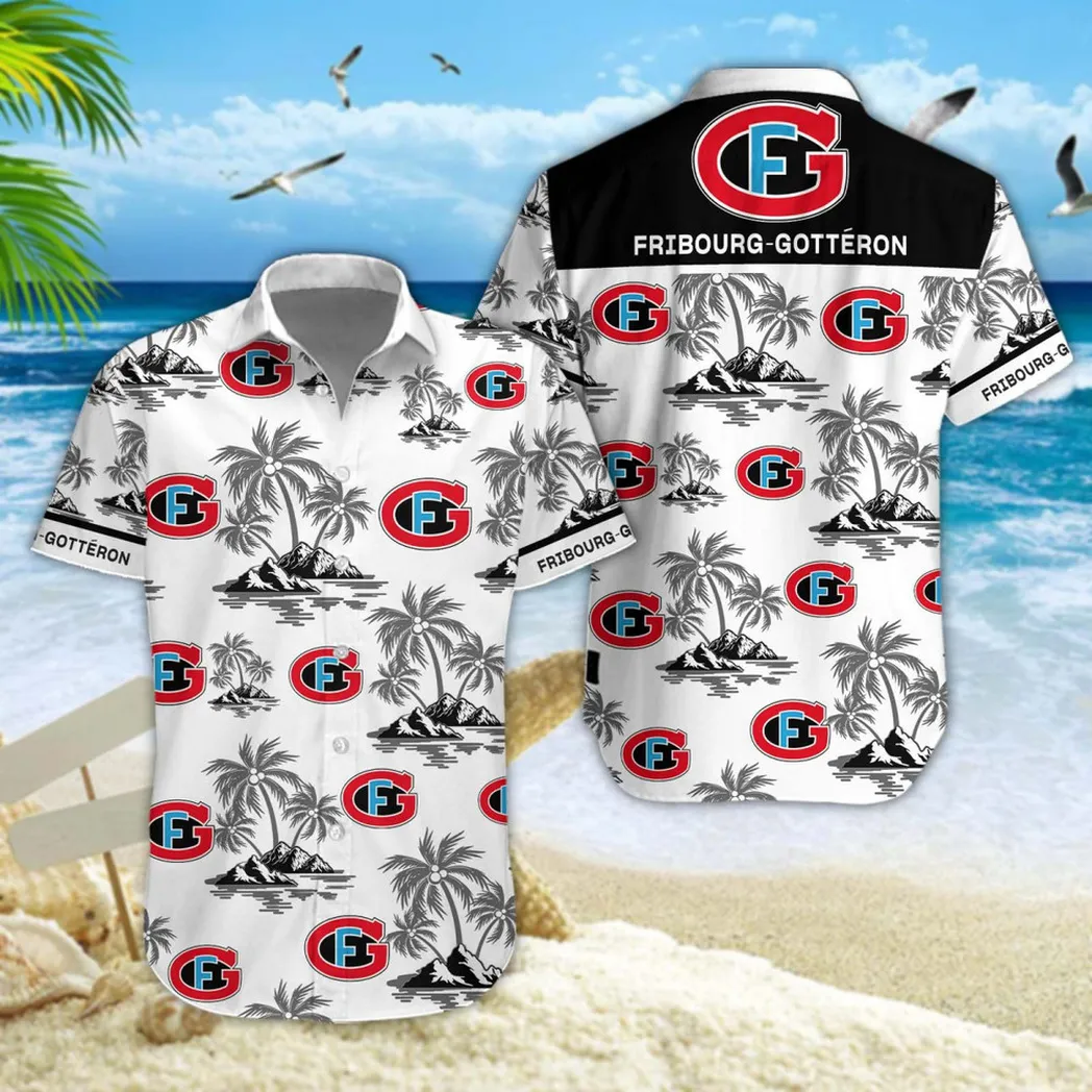 Fribourg-Gotteron Hawaiian Shirt Style Classic Oversized Hawaiian