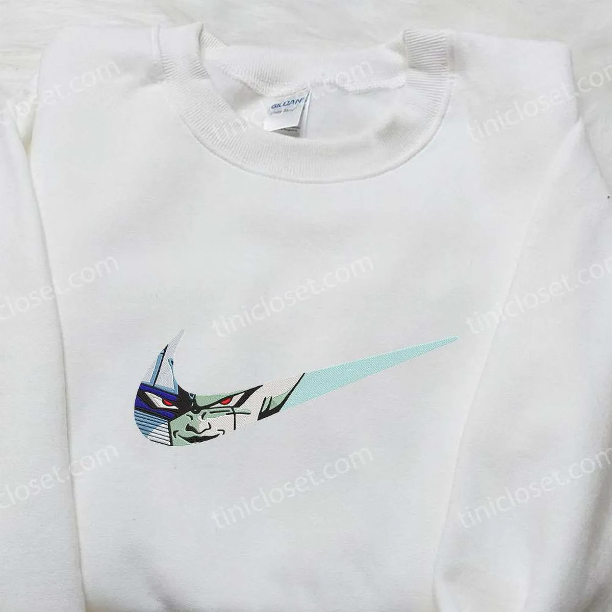 Frieza x Nike Swoosh Anime Embroidered Hoodie, Dragon Ball Embroidered Shirt, Nike Inspired Embroidered Shirt