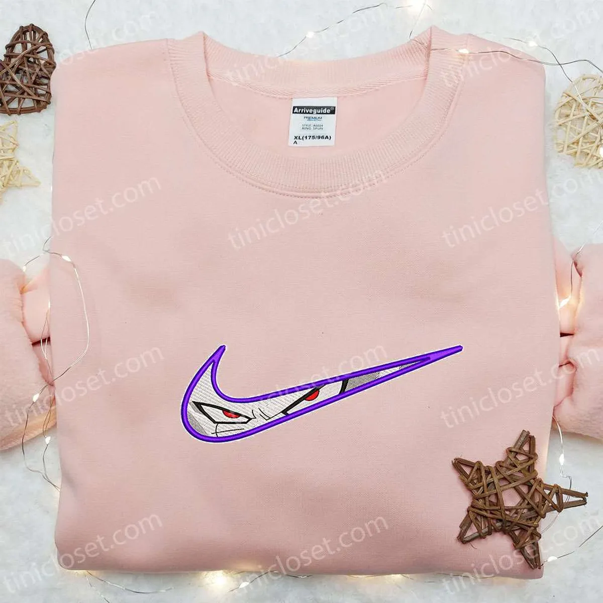 Frieza x Nike Swoosh Anime Embroidered Shirt, Nike Inspired Embroidered Shirt, Best Gift for Family