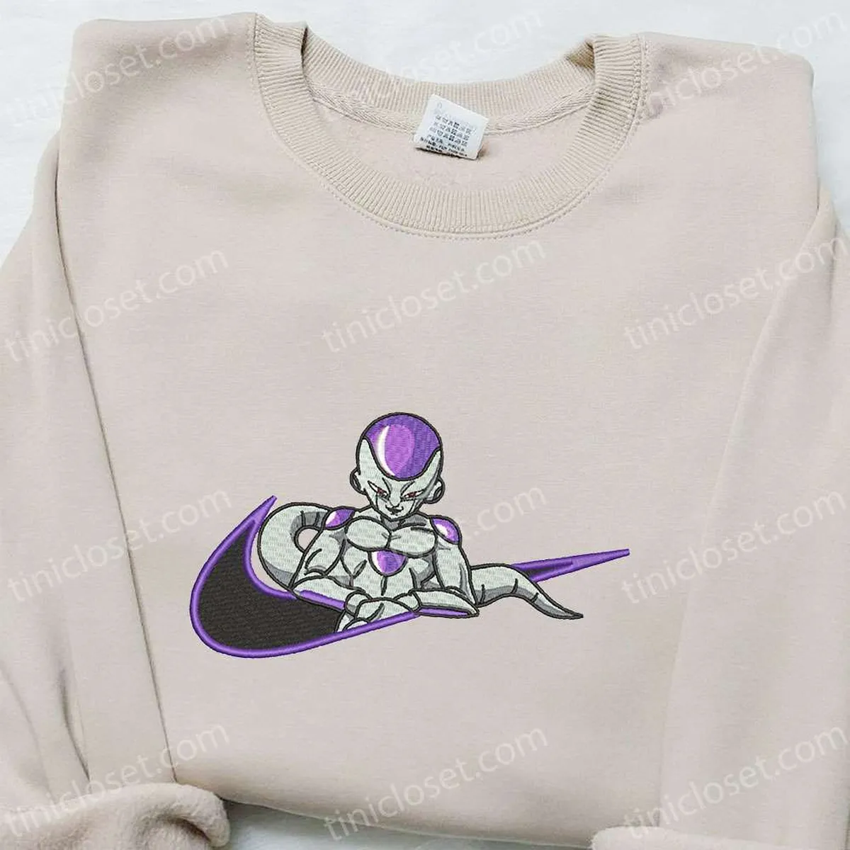 Frieza x Nike Swoosh Anime Embroidered Tshirt, Nike Inspired Embroidered Shirt, Best Gift for Family