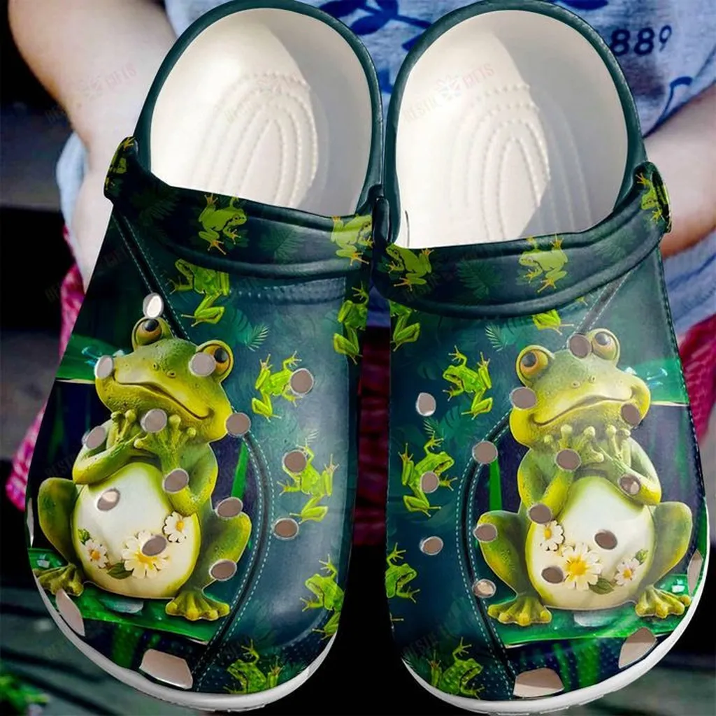 Frog Cute Little Frog Crocs, Personalized Crocs Classic Clogs