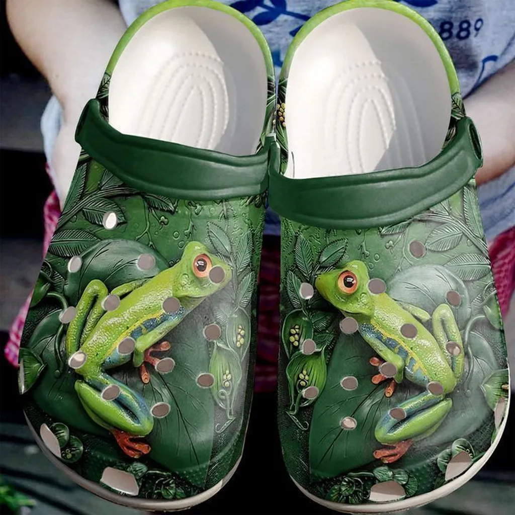 Frog Floral Crocs Classic Clogs