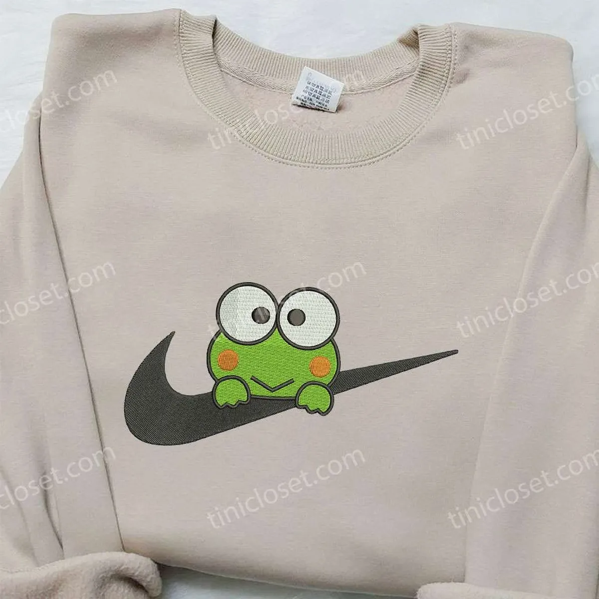 Frog x Nike Embroidered Shirt, Gift For Son Embroidered Shirt, Custom Nike Embroidered Shirt