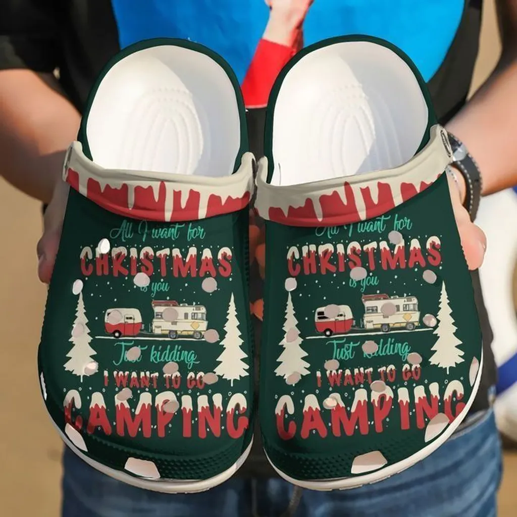 Funny Camping Christmas Crocs Crocband Clog