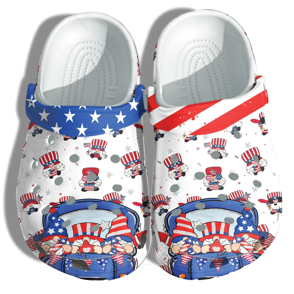 Funny Gnomes Garden Drive Car America Flag