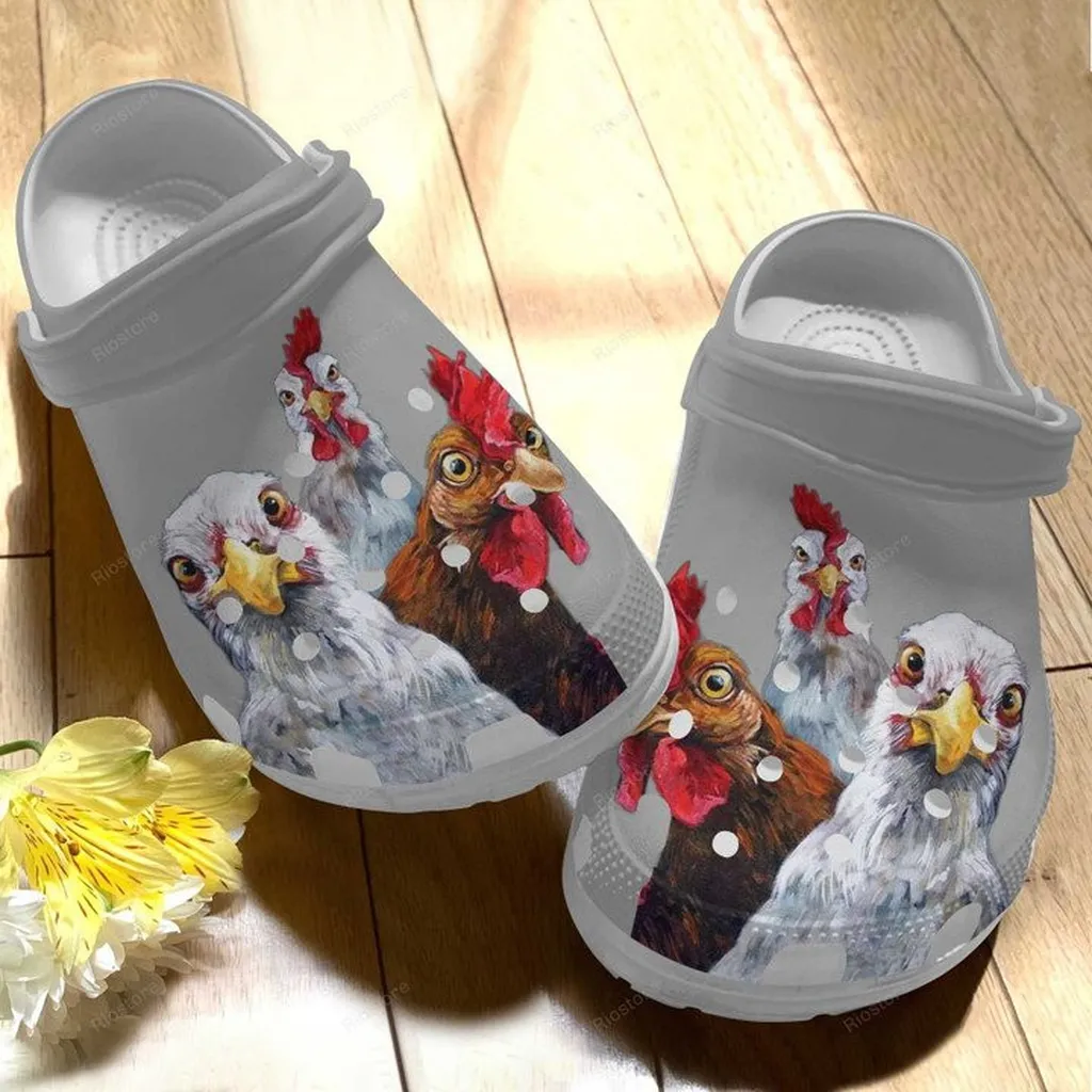 Funny Trio Chicken Crocs