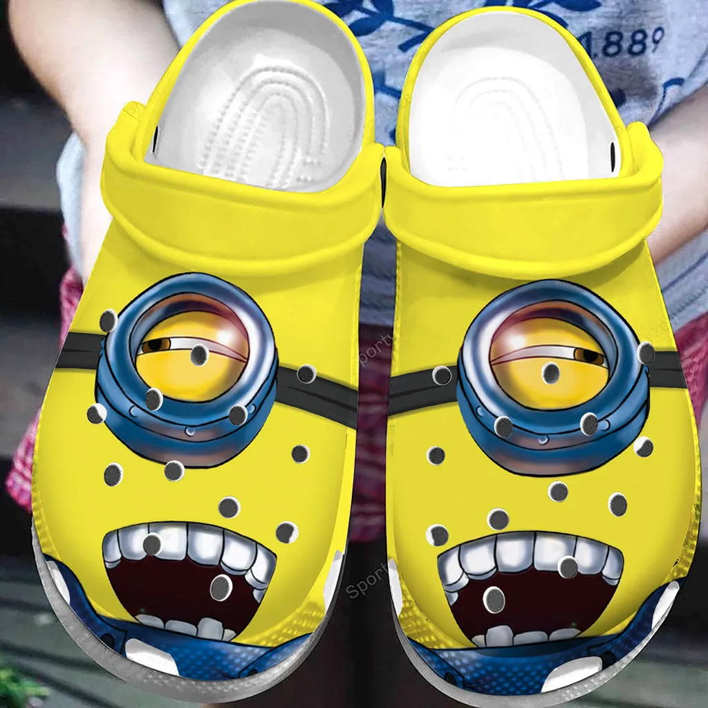 Funny Yellow Minion Face Clogs