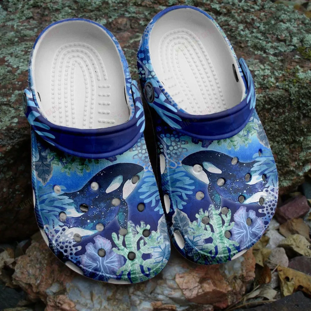 Galaxy Whale Ocean Beach Beautiful Ocean Crocs Classic Clogs