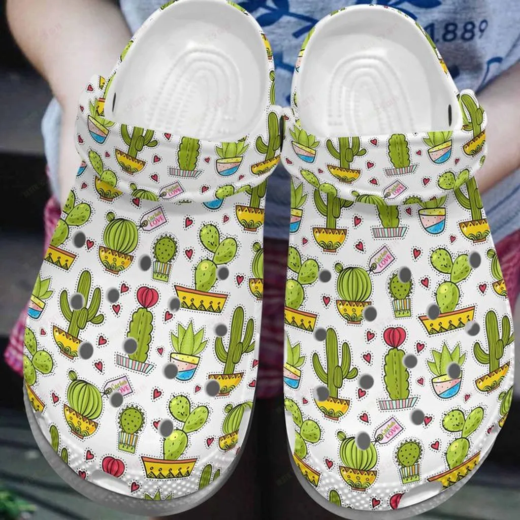 Garden Cactus Love Crocs, Personalized Crocs Classic Clogs