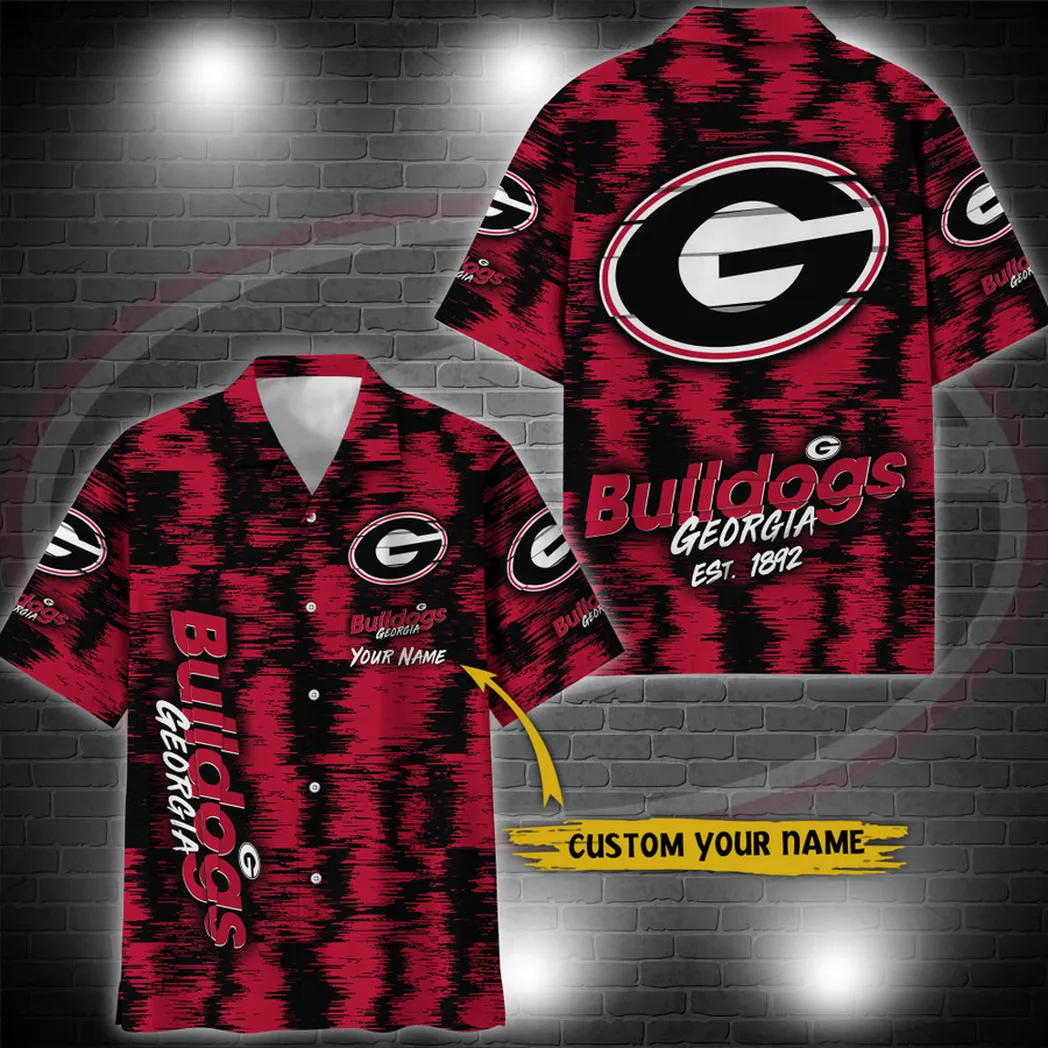 Georgia Bulldogs Aloha Hawaiian Shirt Custom Your Name, Sport 3D Shirt, Gift For Fan VPHWA2451152044