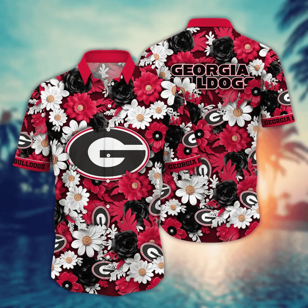 Georgia Bulldogs NCAA Flower Aloha Hawaiian Shirt, Summer Football Shirts VPHWA2451153932