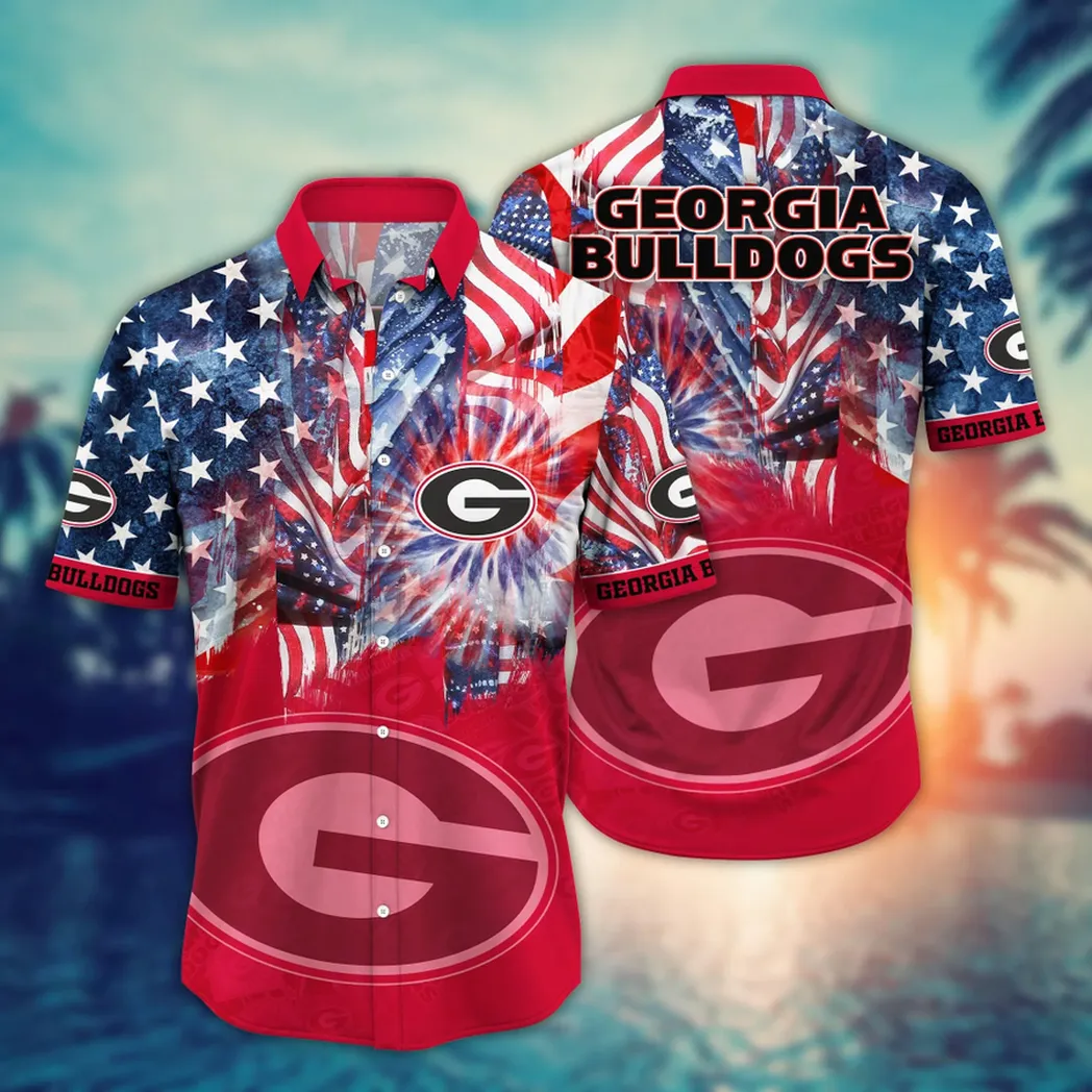 Georgia Bulldogs NCAA Flower Aloha Hawaiian Shirt, Summer Football Shirts VPHWA2451154101