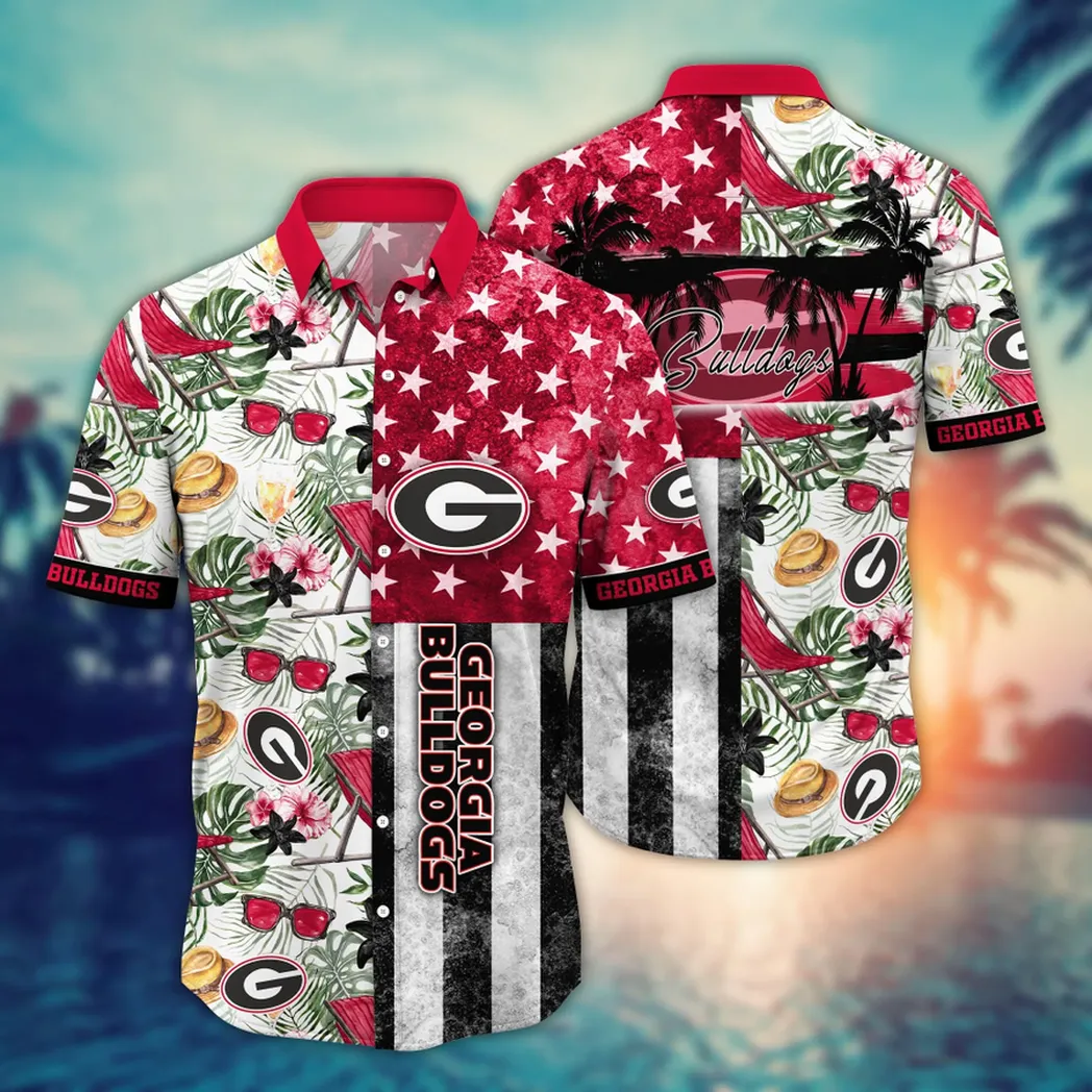 Georgia Bulldogs NCAA Flower Aloha Hawaiian Shirt, Summer Football Shirts VPHWA2451154172