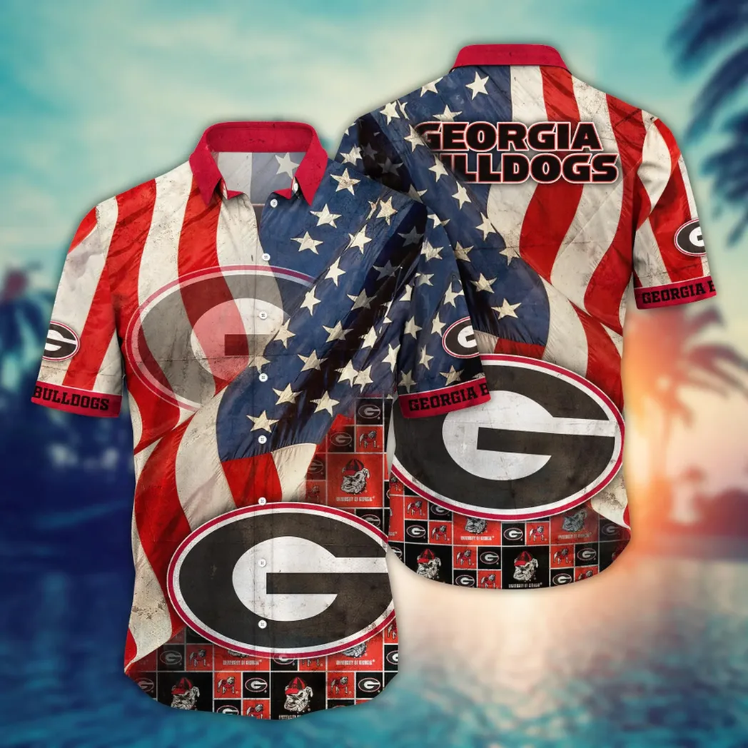 Georgia Bulldogs NCAA Flower Aloha Hawaiian Shirt, Summer Football Shirts VPHWA2451154254