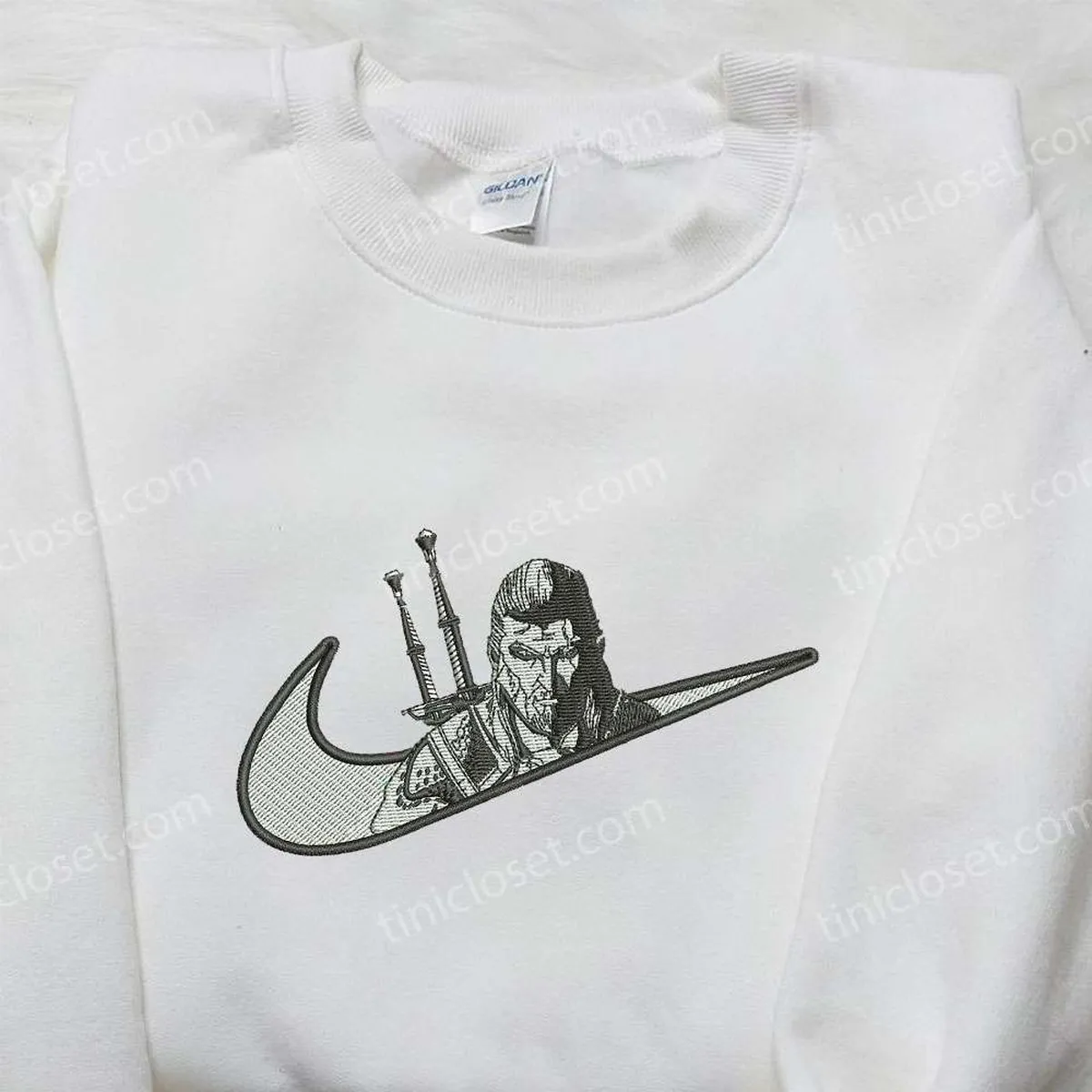 Geralt x Nike Embroidered Shirt, Geralt Of Rivia Embroidered Shirt, Custom Nike Embroidered Shirt Geralt x Nike Embroidered Shirt, Geralt Of Rivia Embroidered Shirt, Custom Nike Embroidered Shirt