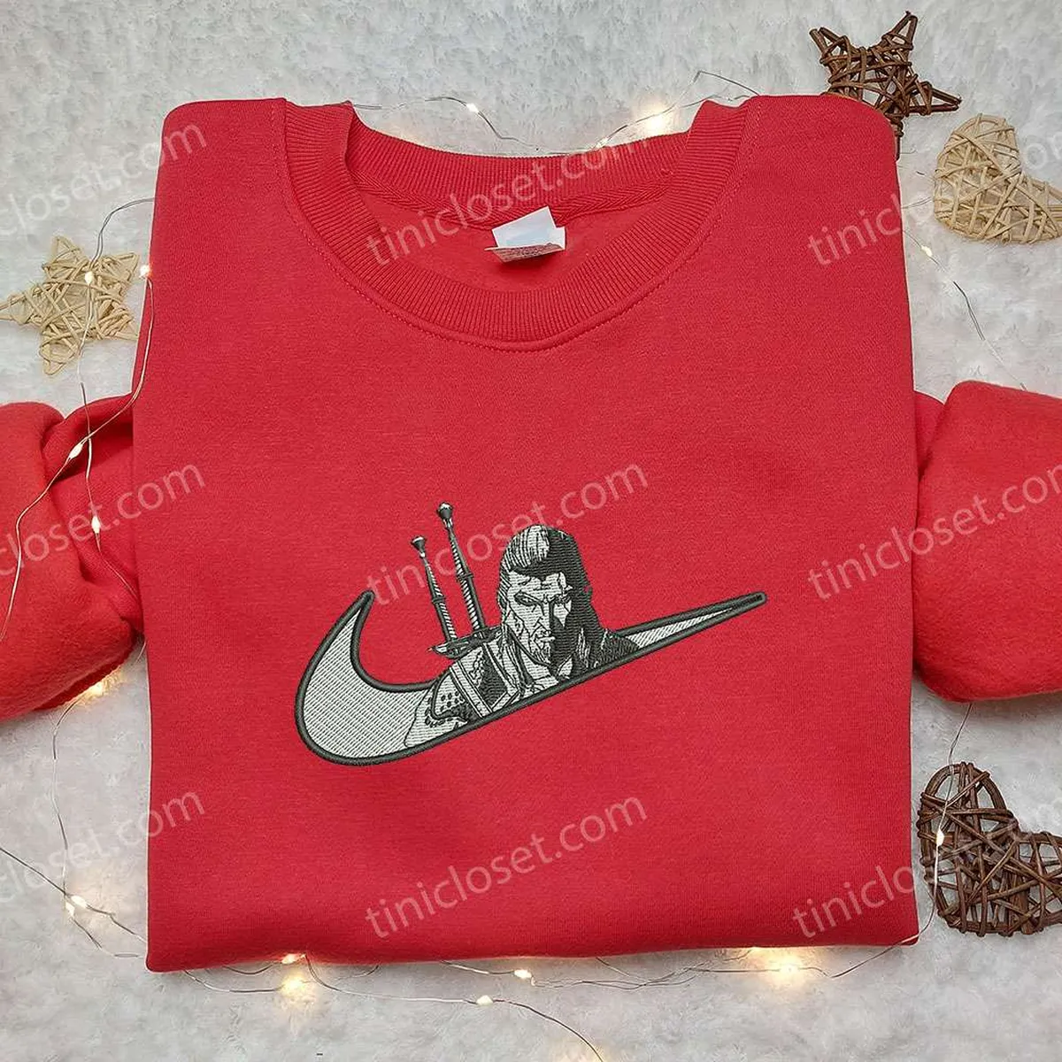 Geralt x Nike Embroidered Shirt, Geralt Of Rivia Embroidered Shirt, Custom Nike Embroidered Shirt Geralt x Nike Embroidered Shirt, Geralt Of Rivia Embroidered Shirt, Custom Nike Embroidered Shirt