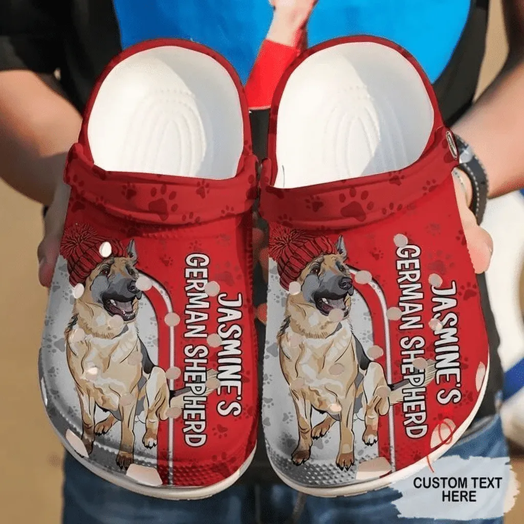 German Shepherd Personalized Gm Red Crocs Clog