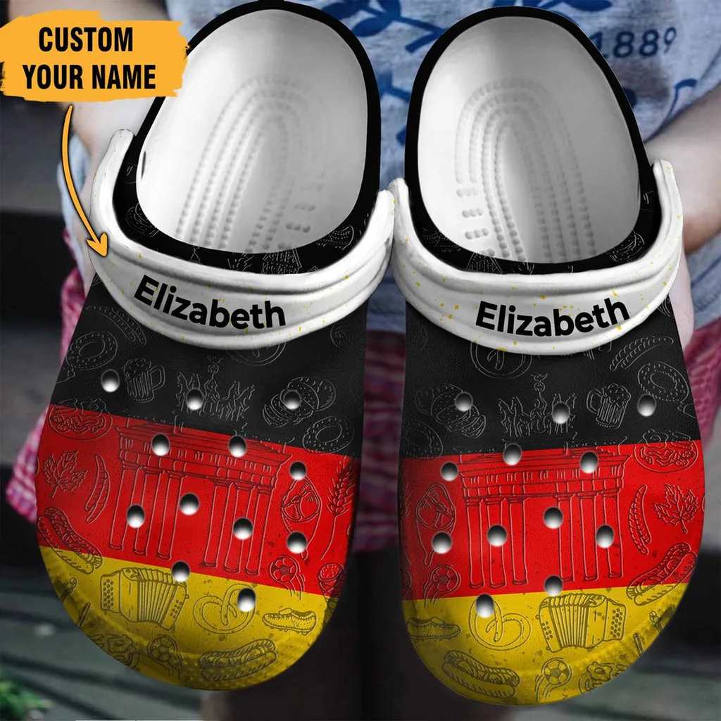 Germany Flag Gift For Fan Classic Water Rubber Crocs Clog