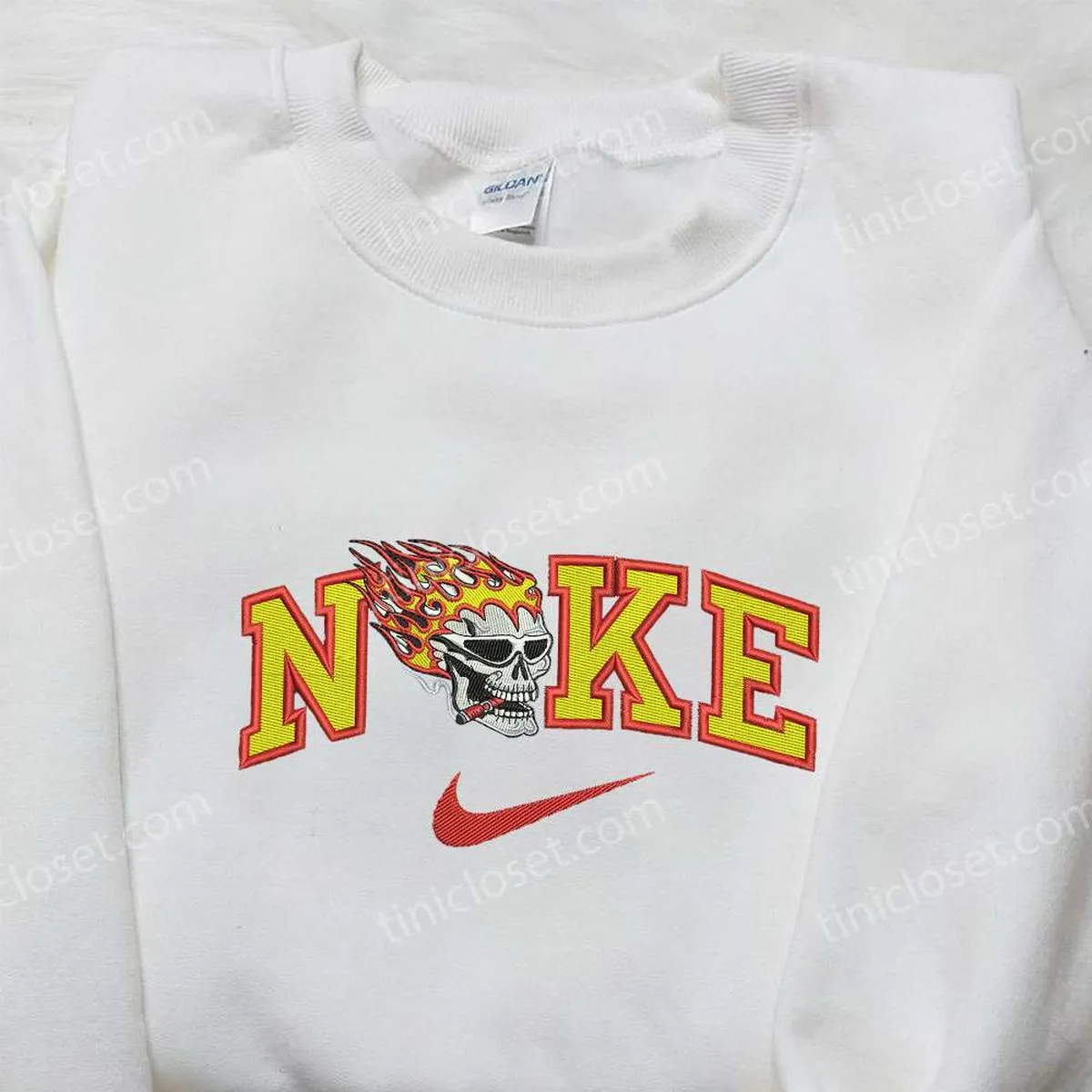 Ghost Rider x Nike Embroidered Sweatshirt, Ghost Rider Movie Embroidered Shirt, Nike Inspired Embroidered Shirt